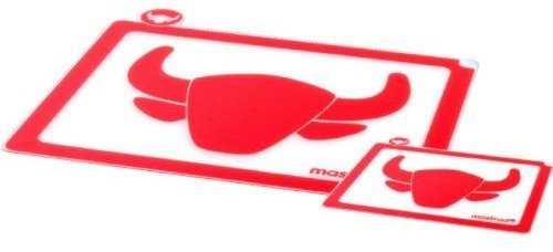 Mastrad rojo silicona tabla de cortar, juego de 2