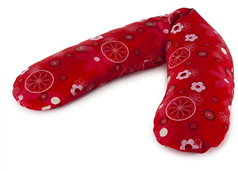 Theraline Stillkissen mit Mikroperlen Retroblumen rot