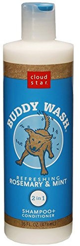 Buddy Wash Dog 2 in 1 Shampoo Conditioner Rosemary Mint Soap Free Natural 16z