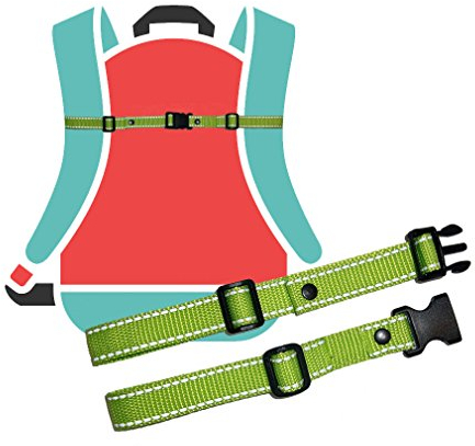 GURTIES Brustgurt für Rucksack mit Reflektor, verstellbar, als Ersatz, zum Nachrüsten, Kinder und Erwachsene, Made in Germany (Limone mit Reflektor)