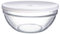 Luminarc Extra Large 23cm x 10cm (9 dia x 4) Round Clear Glass Bowls with white Plastic Lid food storage bowls