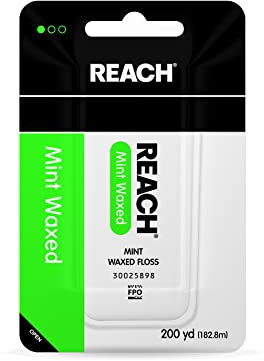 Reach Dental Floss, Waxed, Mint, 200 Yard (Pack of 4) by Johnson & Johnson Reach