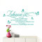 Grandora Wandtattoo Zuhause ist I türkis (BxH) 100 x 53 cm I Schmetterlinge Wohnzimmer Spruch Aufkleber selbstklebend Wandaufkleber Wandsticker W1133