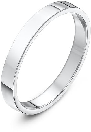 Theia Ehering Palladium 950, Sehr massiv - Flach ovale Form, 3mm - Größe 54 (17.2)
