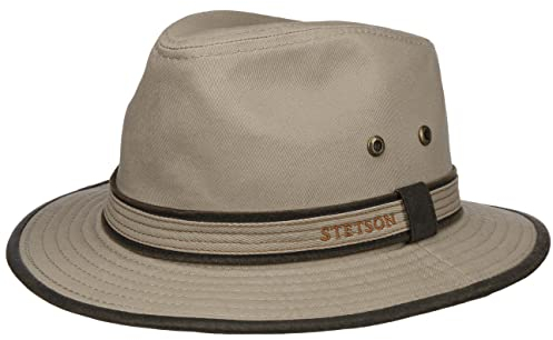 Stetson AVA Cotton UV-Schutz Stoffhut - Sonnenhut Herren/Damen - Hut aus Baumwolle - Traveller Frühjahr/Sommer - Sommerhut beige S (54-55 cm)