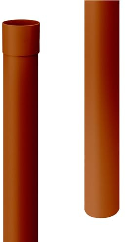 INEFA Fallrohr Kunststoff 200cm DN100 / 100mm, Braun, Dachrinnenzubehör, einfache Steckmontage, Made in Germany