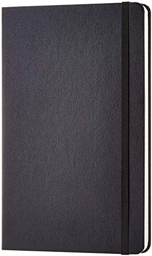 Amazon Basics Cuaderno clásico, A5, cuadriculado, Grande, negro