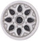 Morella Damen Coin 33 mm Blumenornament Silber schwarz