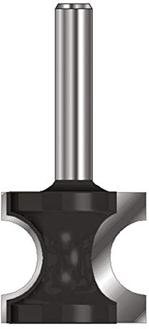 ENT 14441 Halbstabfräser HW, Schaft (S) 8 mm, Durchmesser (D) 19 mm, NL 16,5 mm, R 3,2 mm, SL 32 mm, Halbstab Ø 19 mm