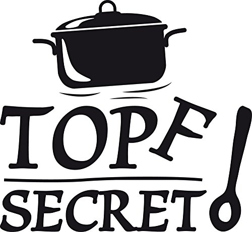 GRAZDesign Wandtattoo Küche Spruch Topf Secret lustig | Küchenaufkleber selbstklebend - 43x40cm / 070 schwarz