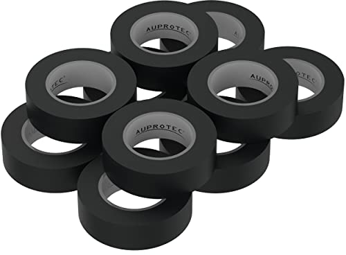 AUPROTEC 10x Isolierband schwarz 15mm x 10m VDE Isoband PVC Elektriker Klebeband DIN EN 60454-3-1