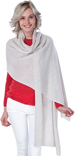 cashmere 4 U 100% Kaschmir Umhang - Extra Langer Schal - Strickschal für Damen