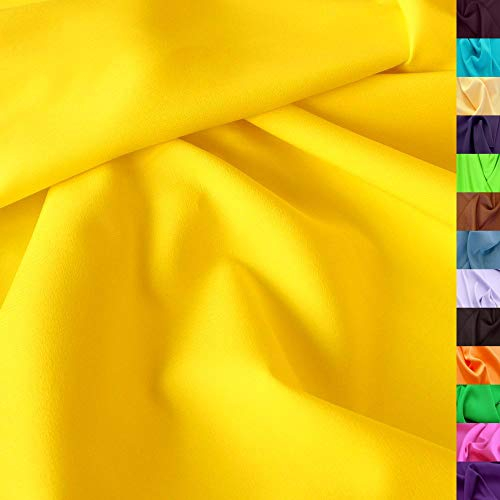 TOLKO 1m Modestoff | Dekostoff universal Stoffe zum Nähen Meterware Dekorieren | Blickdicht knitterarm | 150cm breit Gelb Bekleidungsstoffe Dekostoffe Vorhangstoffe Nähstoffe Patchwork Deko