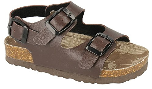 JCDees Boys Flat Footbed 2 Buckle Strap Mule Sandal