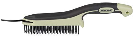 Hyde Tools 46834 11-3/4-Inch MaxxGrip Pro High-Carbon Steel Wire Brush with Scraper