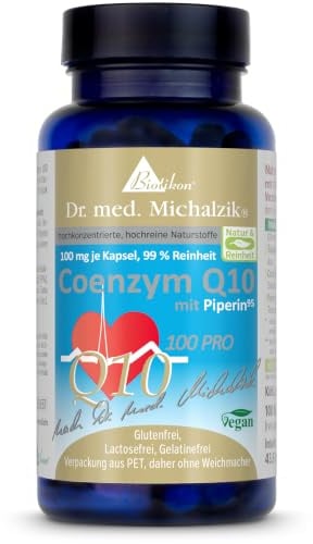 Q10 Dr. Michalzik, 100 mg Coenzym Q10, 100 Kapseln | Mit Coenzym Q10, Traubenkernextrakt, Shilajit und Açaí-Extrakt • eigene deutsche Produktion • ohne Zusätze