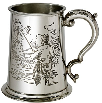 Wentworth Pewter - Fishing Scene 1 Pint Pewter Tankard