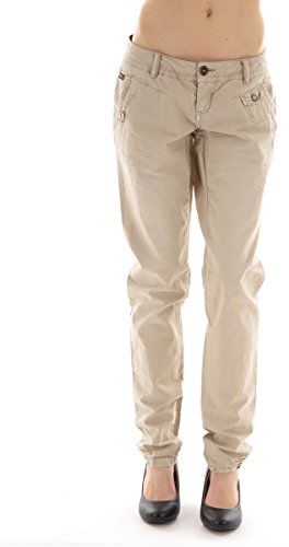khujo Stoffhose Trousers Anouk beige Taschen Knitteroptik Ziernähte 1243PN133D (26/34)