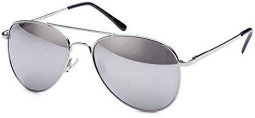 PURECITY© - Lunettes de soleil Aviateur - Pilote - Fbi - Monture argent - Verre effet miroir - Fashion tendance