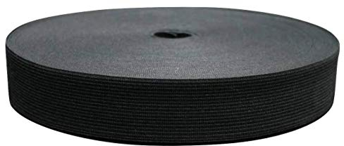 25 Meter Gummiband, 35 mm, schwarz