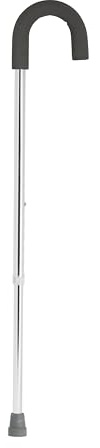 Drive Medical Round Handle Aluminum Walking Cane With Foam Grip, Silver