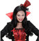NET TOYS Mini Zylinder Burlesque Minihut am Bügel mit Schleier rot Tänzerin Miniatur Hut Can Can Girl Minizylinder Glitzer Zylinderhut Fascinator Kostüm Accessoire