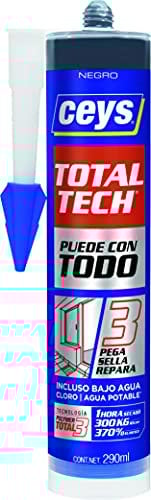 Ceys - Total Tech - Pega Sella y Repara - Negro - Cartucho 290 ML