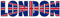 Skyline4u London Schriftzug Aufkleber Autoaufkleber Union Jack - 10x2,9cm