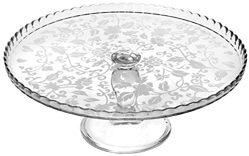 Pasabahce 95117 Alzata Vetro Decorazione Provence Cm 32 Pasticceria Arredo Tavola, Trasparente/Multicolore