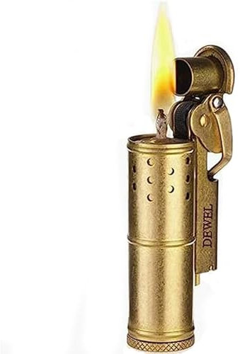 DEWEL Vintage Copper Windproof Kerosene Lighter Portable Gift (Copper)