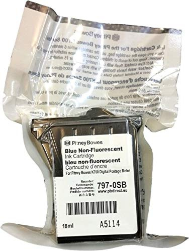 Original Pitney Bowes Farbkartusche für DM50i, DM55i, DM60i, DM65i (18ml, blau) Frankierfarbe 797-0SB