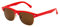 Ultra Rot Rahmen mit Braun Linsen Kinder Runder Halbrahmen Sonnenbrille UV400 UVA Schutz Retro Klassisch Halbrand Junge Mädchen Jahrgang Brille Stil