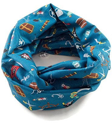 bettina bruder - Kinder-Loop Schlauchschal Pirat petrol bunt - 100% Baumwolle