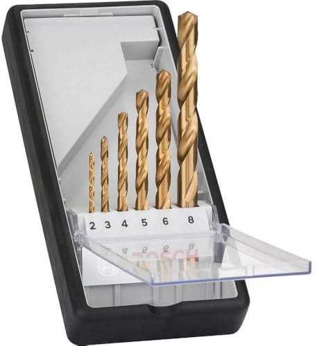 Bosch Professional 6tlg. Metallbohrer-Set HSS-TiN Robust Line, Durchmesser: 2.0-8.0