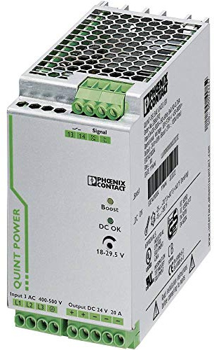 Phoenix Contact QUINT-PS/3AC/24DC/20 DIN Rail Power Supply 24Vdc 20A 480W, 3-Phase