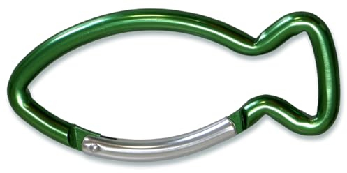 °°2971 Schlüsselanhänger Karabinerhaken, Fisch-Form, Metall, 8,5cm