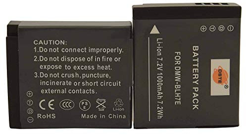 DSTE 2-Pack Rechange Batterie pour Panasonic DMW-BLH7 DMW-BLH7E DMW-BLH7GK DMW-BLH7PP Lumix DMC-GM1 DMC-GM1D DMC-GM1K DMC-GM1KD DMC-GM1KEB DMC-GM1KK DMC-GM1KS DMC-GM1KW DMC-GM1S DMC-GM1W DMC-GF7K