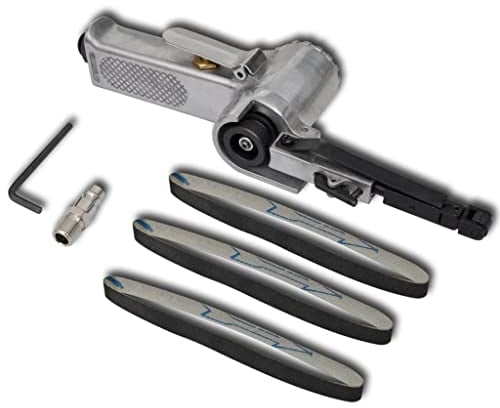 vidaXL Lime Pneumatique avec 3 Bandes Abrasives Ponceuse Outils à Bandes