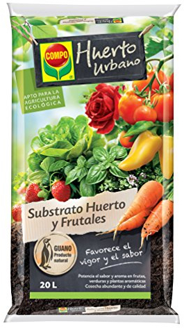 Compo Universal para Frutas, Verduras, Plantas aromáticas y de Interior, Apto para Agricultura ecológica, Substrato de Cultivo, 20 L, 56 x 32 x 8 cm