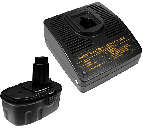 Angebot im Set: Akku Schnellladegerät + Hochleistungs Akku 18V 3000mAh für Dewalt Black & Decker Würth