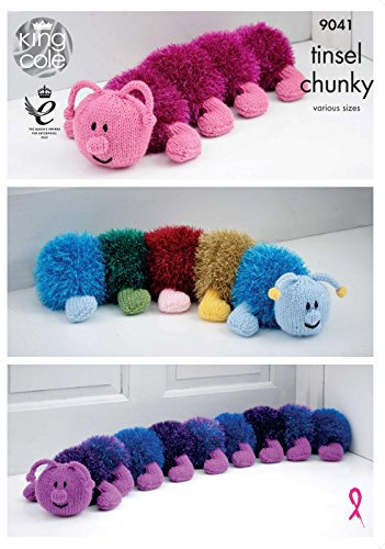 King Cole Caterpillar Toy Doorstop Draught Excluder Knitting Pattern 9041 Chunky