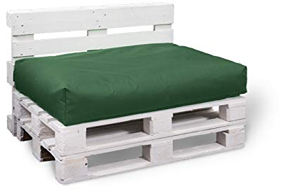 BuBiBag Palettenkissen Sitzkissen Sitzauflage Sitzfläche für In & Outdoor Größe & Farbe auswählbar (120x60x10 cm, dunkelgrün)