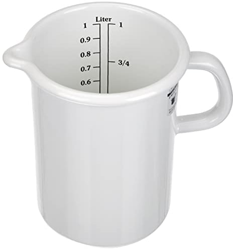 Riess, 0338-033, Küchenmaß 1 L, CLASSIC-WEISS, Durchmesser 10 cm, Höhe 14.8 cm, Inhalt 1 Liter, Emaille, weiß, Induktion
