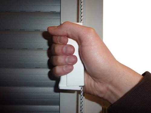 Enrollador con y sin cuerda de nailon para persiana, 4,5 mm, muy estable, orientable 180°, en color marrón y blanco