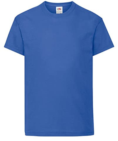 Fruit of the Loom Unisex Kids Original Crew Neck Short Sleeve T-Shirt, Blue (Königsblau), 14-15 Years (Manufacturer Size: 164)