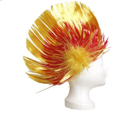 BRUBAKER Spanien Fan Perücke Irokese NEU! Iro-Perücke in Spaniens Nationalfarben Gelb und Rot!