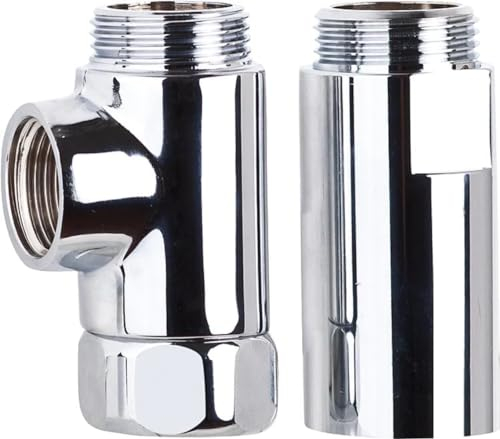 SCHELL 041010699 Anschlussset: T-Stück und Distanzstück , Set aus Messing mit 1x T-Stück mit ÜM G 3,4 IG x G 3,4 AG x G 1,2 IG, 1x Distanzstück G 3,4 IG x G 3,4 AG , DN20, Chrom