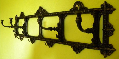 Clever-Deko Garderobe Wandgarderobe Gusseisen Gründerzeit- Jugendstil- Antik- Rustikal- Look Hakenleiste Flurgarderobe