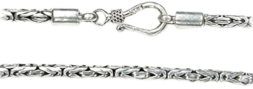 Drachensilber Edle Königskette 2.5 mm Stärke 40cm lang, aus massivem 925 Sterling Silber, handgefertigte Silberkette rundes Profil, schwere Halskette