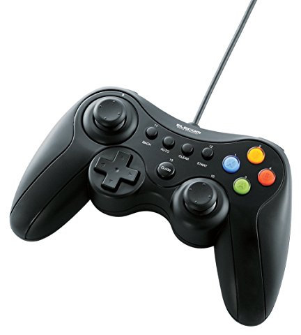 Elecom JC-U3613M Gamepad PC, Xbox 360 Negro - Volante/mando (Gamepad, PC, Xbox 360, Analógico/Digital, Atrás, Borrar memoria, D-pad, Inicio, Alámbrico, USB)